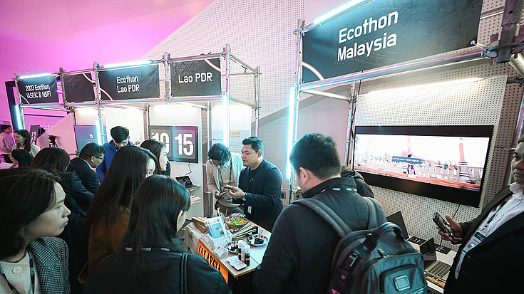 Ecothon promotion booths at ComeUp 2023