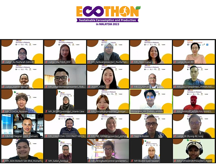 Participants in the online Demo Day of Ecothon in Malaysia 2023