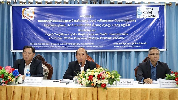 H.E Mr. Konggy Yangcheu, Vice Minister of Justice, H.E Mr. Nisith Keopanya, Vice Minister of Home Affairs and Mr. Khamphet Somvolachit, Vice President of OSPP