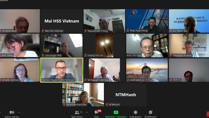 Representatives of DLA-MoNRE and HSF, and German and Vietnamese experts during the virtual meeting