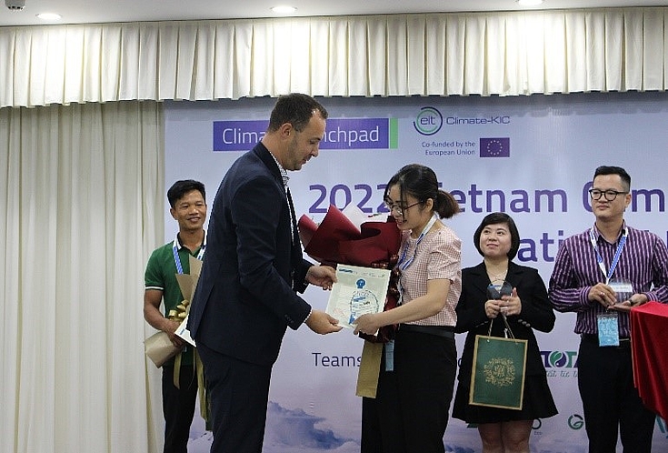 Mr Michael Siegner – Resident Representative of HSF Vietnam gave the award to 1st prize winner – team ASICO