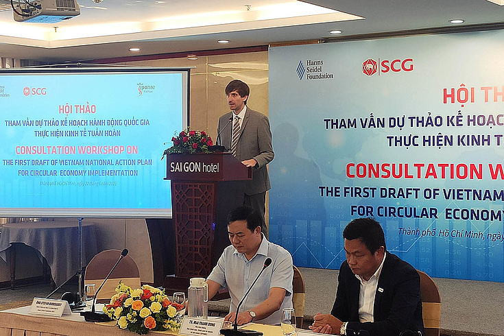 Mr Stefan Burkhardt, Head of South and Southeast Asian regions, spoke at the workshop.