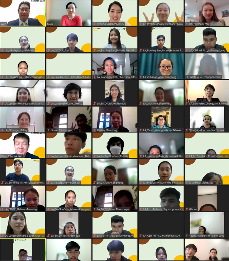 Participants in the online training course of Ecothon in Lao PDR