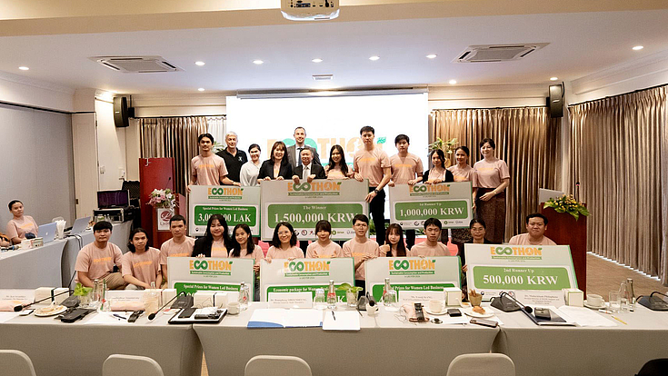 Organisers and winners of Ecothon in Lao PDR 2024