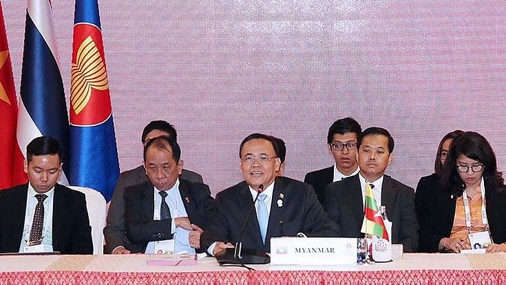 The Myanmar delegation in Bangkok