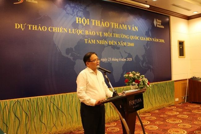 Prof. Dr Nguyen The Chinh, ISPONRE's director spoke at the workshop