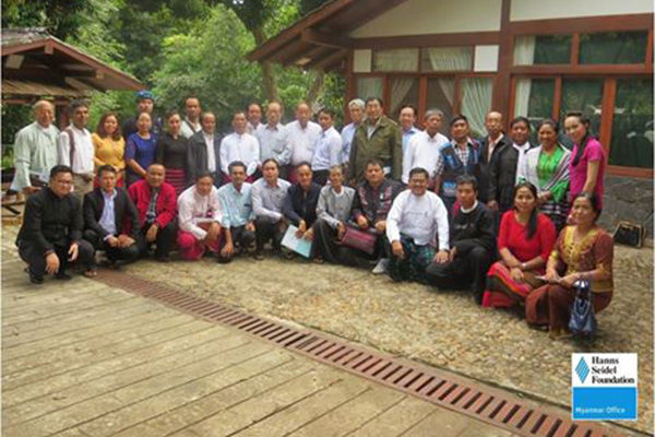 Participants of the Workshop gathering outside the Hotel for the Group Photo