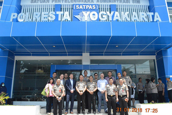 Participants at the Metro Yogyakarta City Police Station