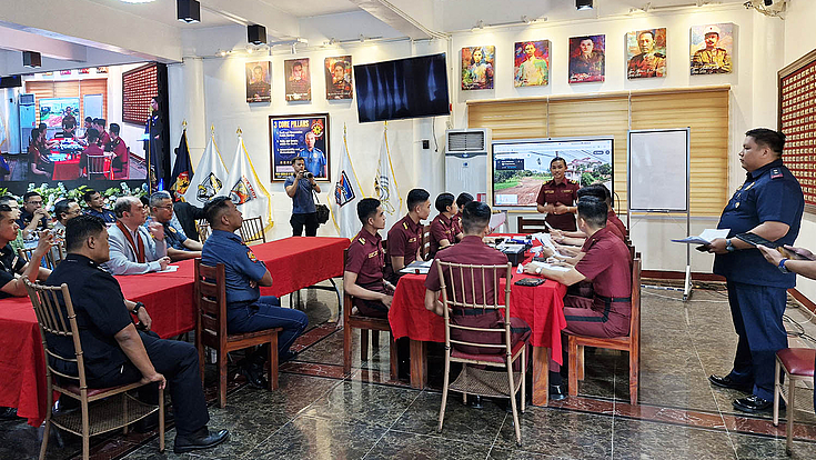 Delegates observe a cybercrime simulation exercise at the Philippine National Police Academy