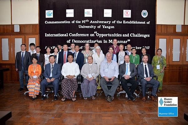 Representatives of the responsible organisations and academic experts of the International Conference on “Opportunities and Challenges of Democratization in Myanmar”