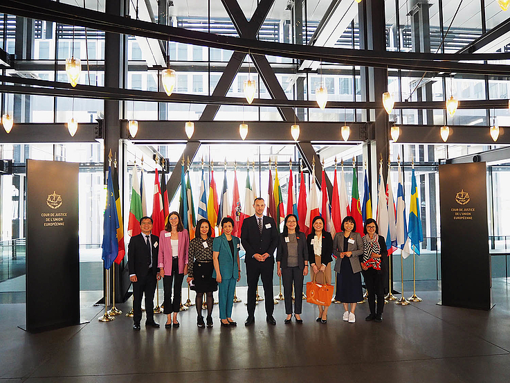 Group photo at the Court of Justice of the EU