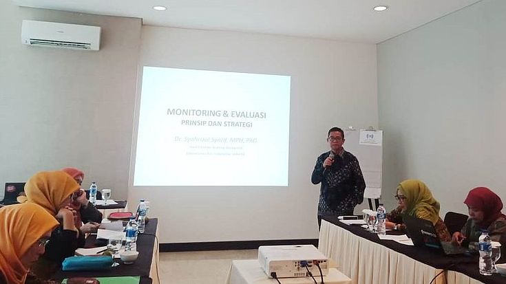 Dr. Syahrizal Syarif, Vice Rector of NU University Indonesia delivered input on monitoring and evaluation