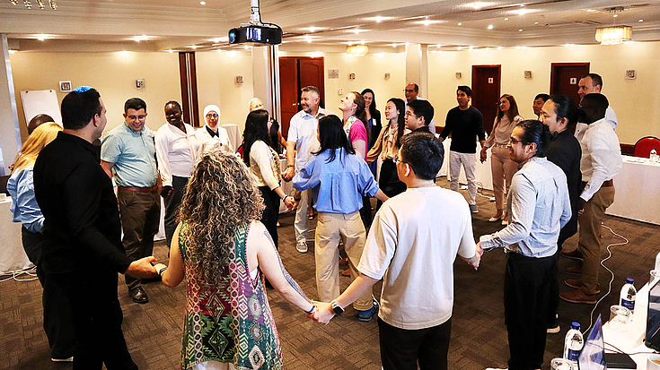 Warm-up session in the conference