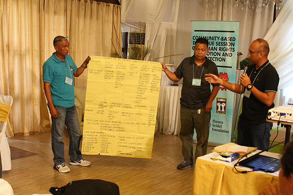 Photo of participants holding presentations