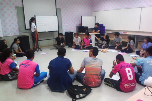 workshop activity with the lecturer standing