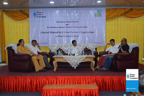 Panel Discussion on how to shape the democratic federation in Myanmar.