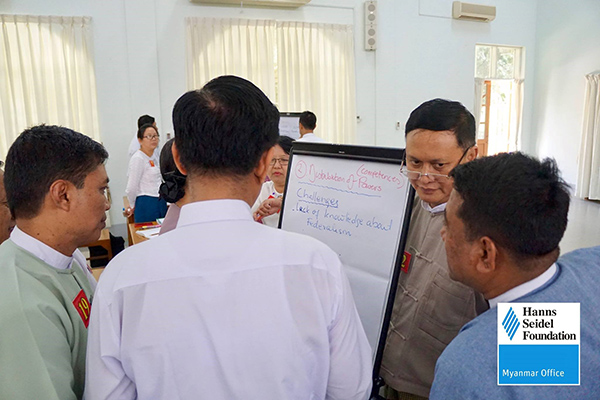 Discussion between participants