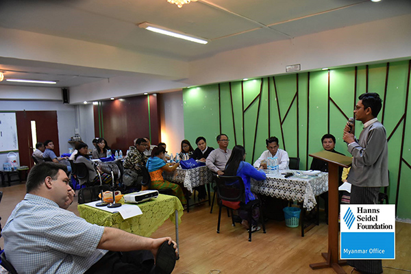 HSF Programme Manager Mr. Aung Soe Min welcomed the participants and experts of the CSFoP Workshop on Federalism.